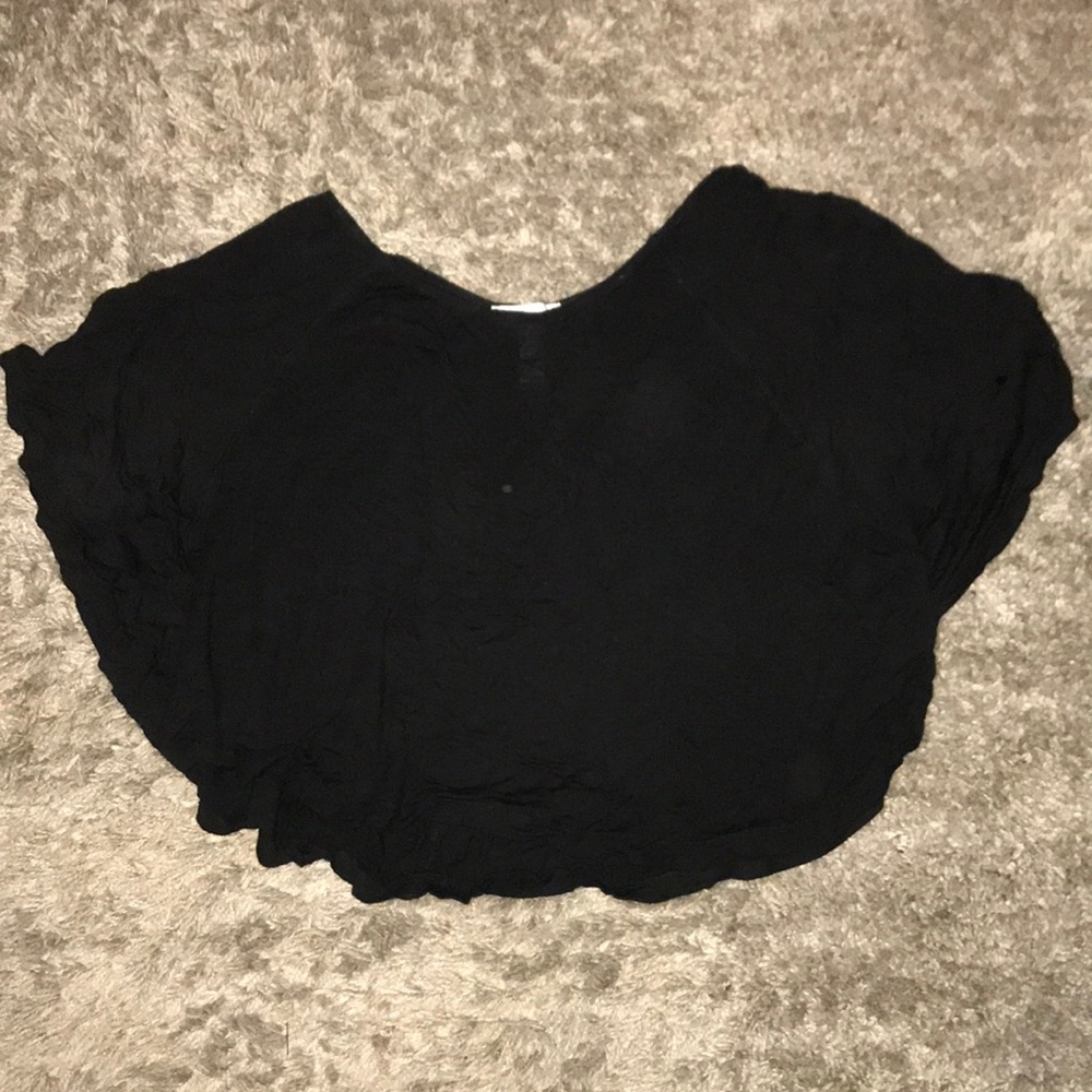 Black flowy crop top